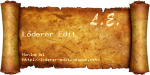 Lóderer Edit névjegykártya